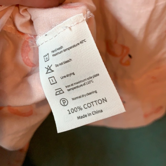 Cute vintage pink flamingo print button-down top L - Picture 17 of 17